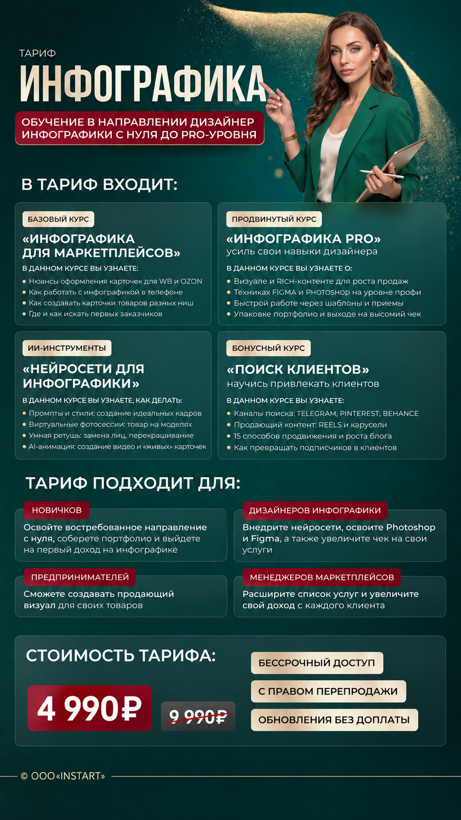 Макет тарифа Инфографика INSTART