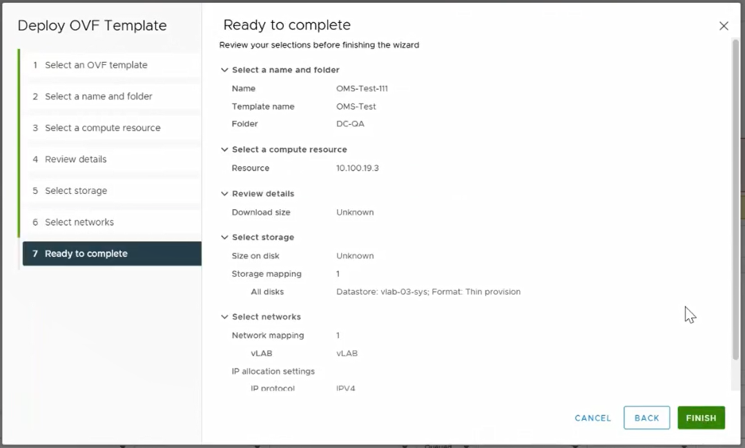 Рисунок 9 — Проверка параметров ВМ