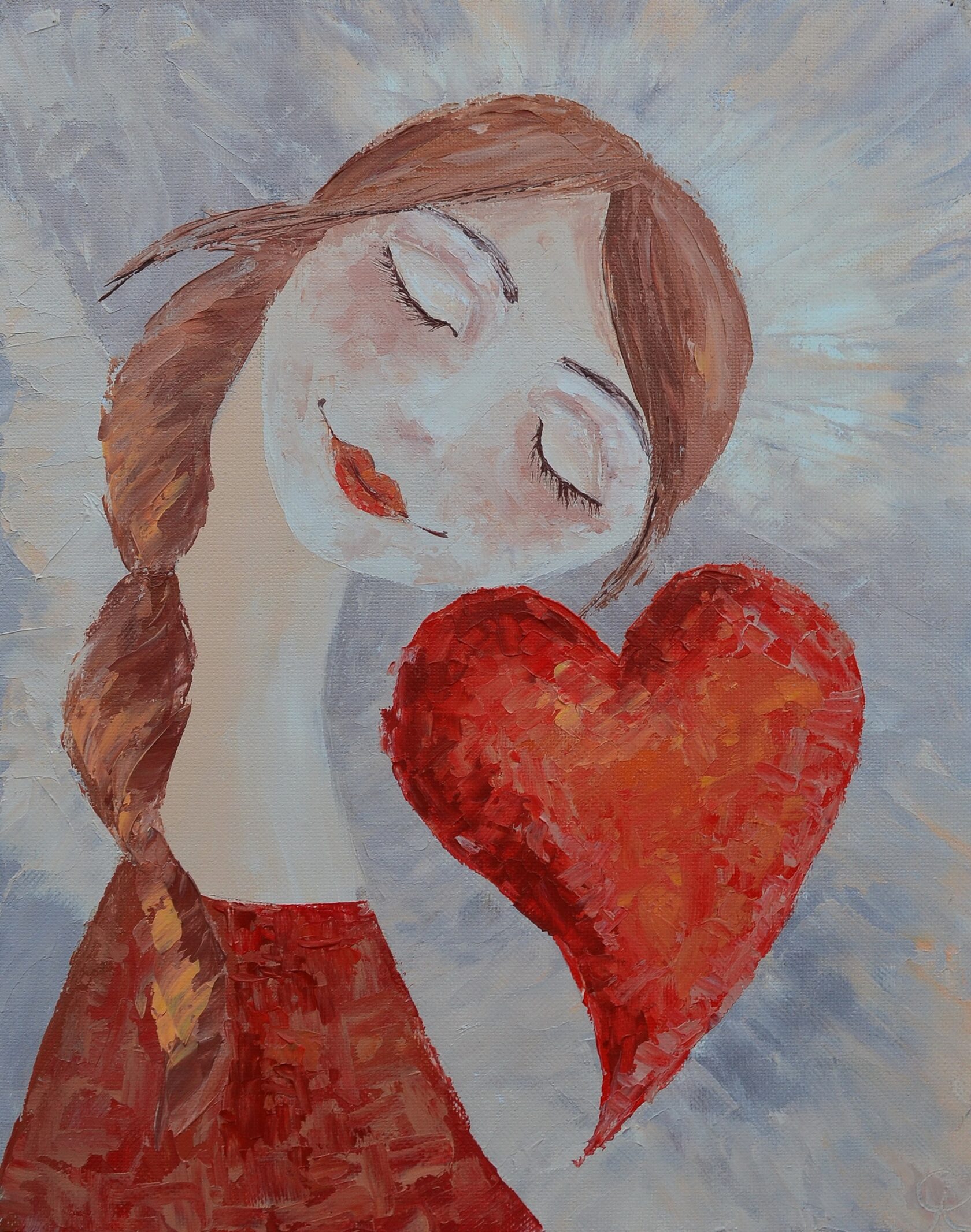 Variety of colorful oil paintings
