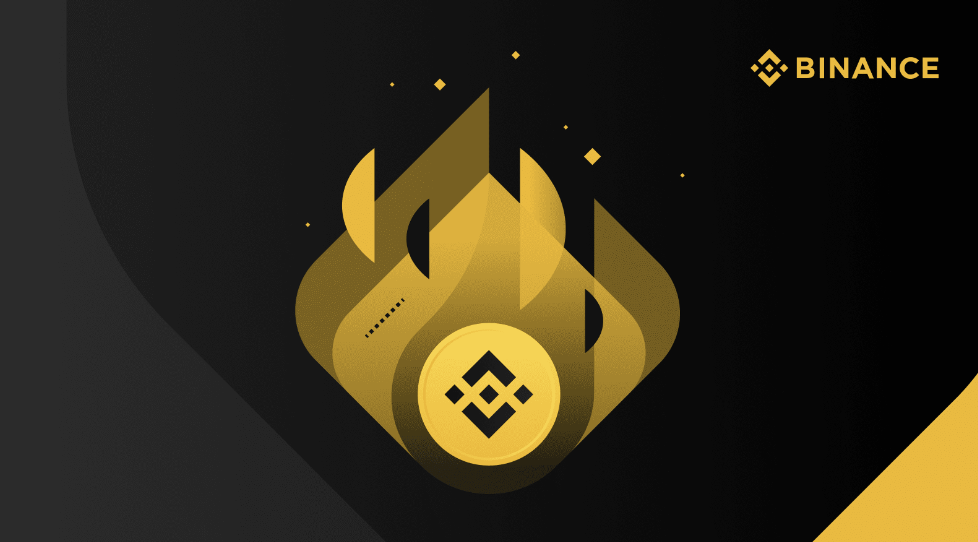 Binance burn: an illustration of the BNB burn logo amidst yellow flames of fire