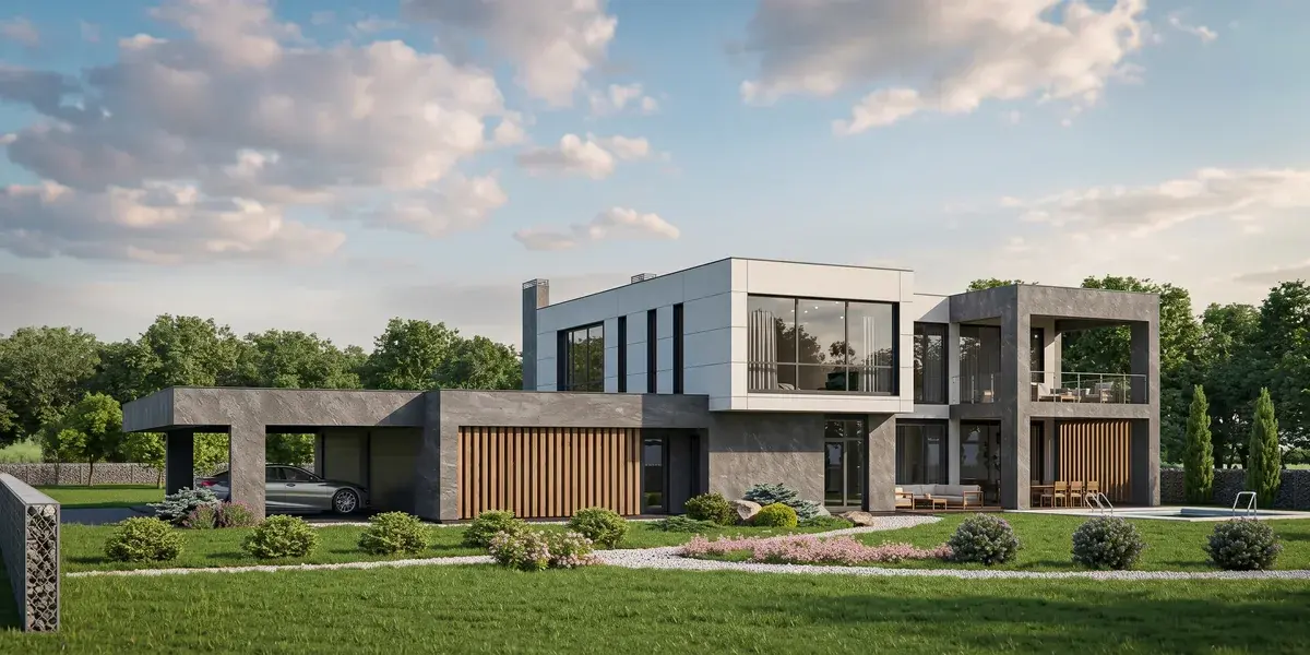 Проект виллы 350–550 м² на первой линии в Завидово — визуализация