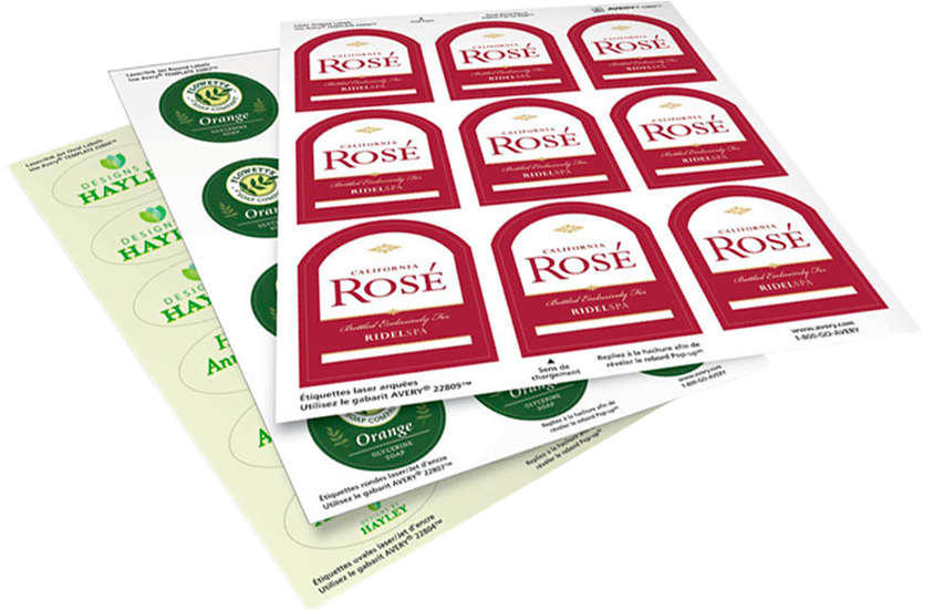 Печать наклеек на самоклеящейся бумаге