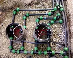 Монтаж полива в земле