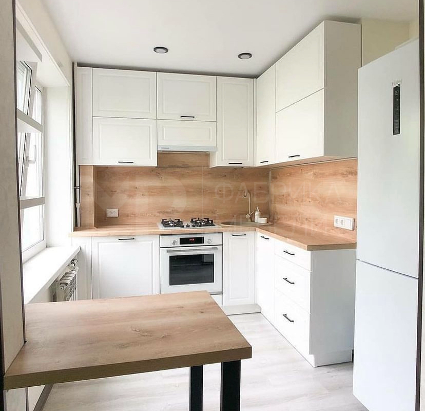 белая угловая кухня