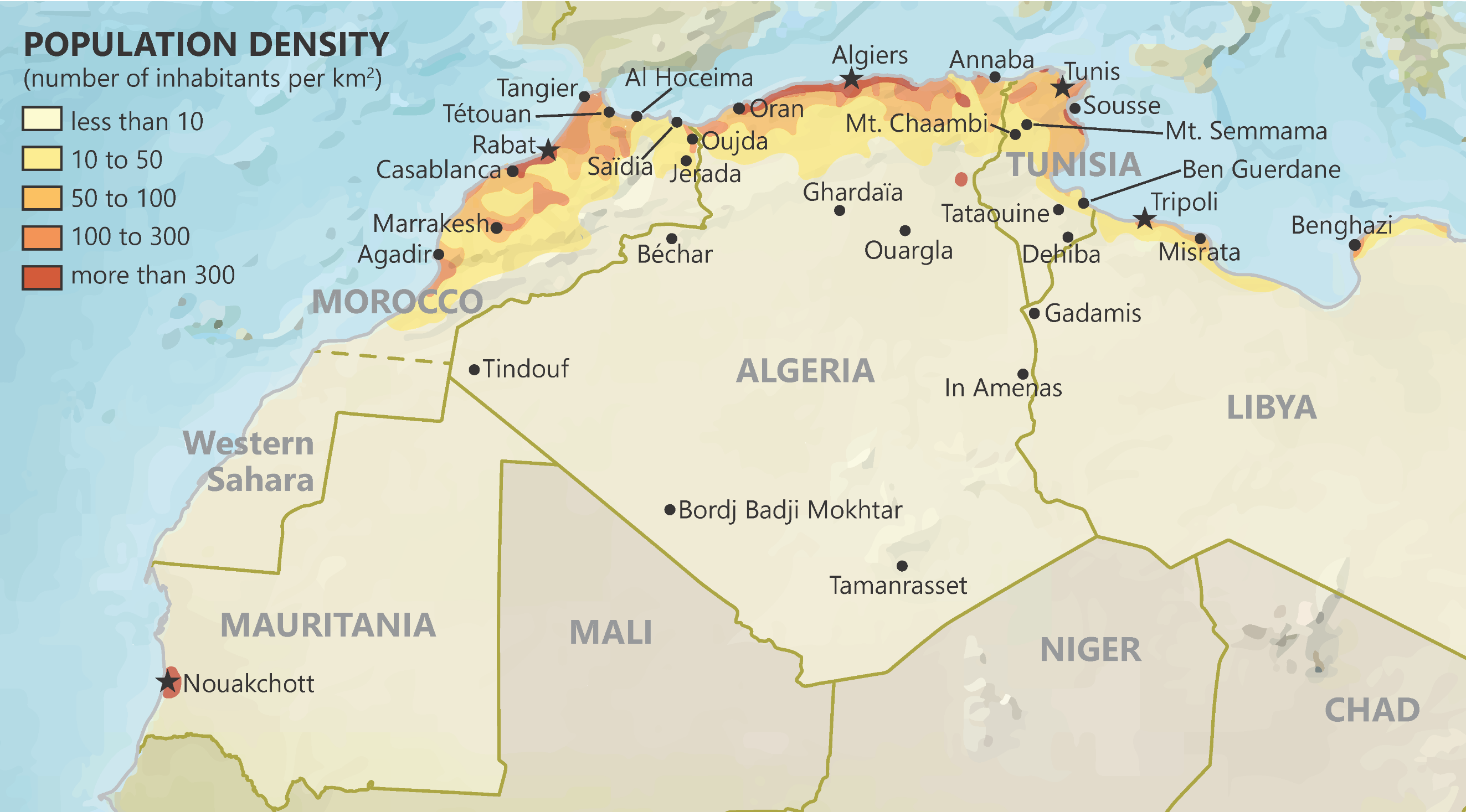 Союз арабского Магриба на карте Африки