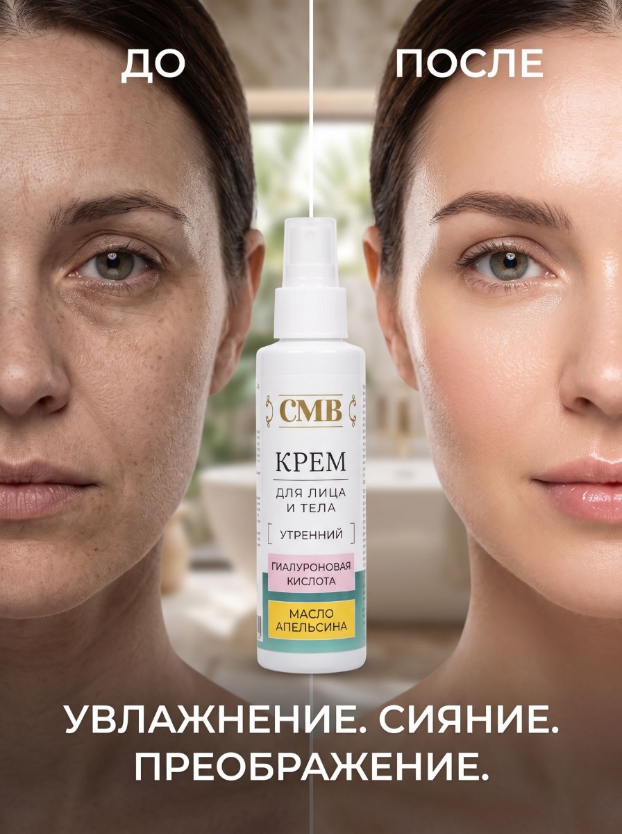 Крем для лица и тела с гиалуроновой кислотой и маслом апельсина