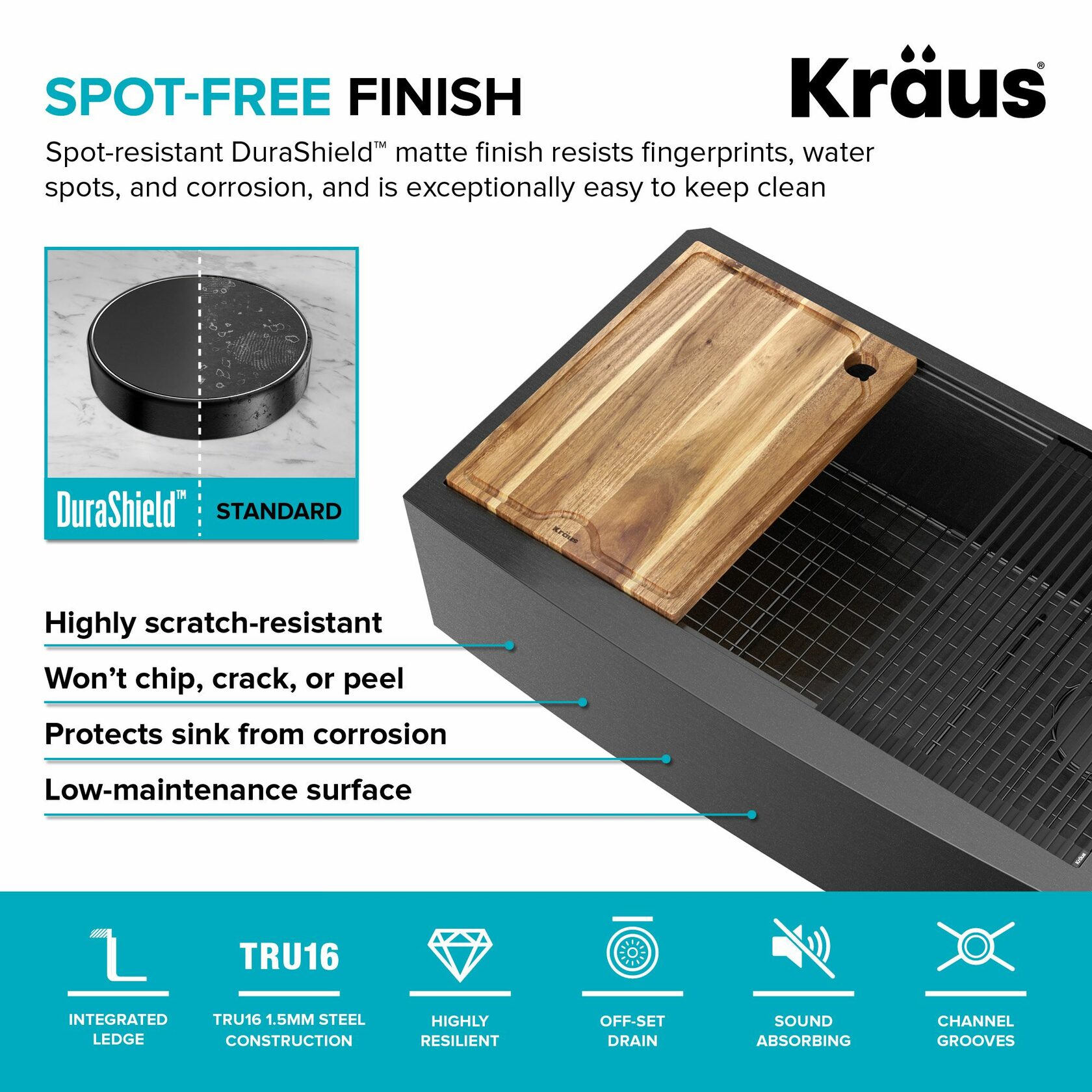 Кухонная мойка Kraus KWF210-33/PGM - изображение 7