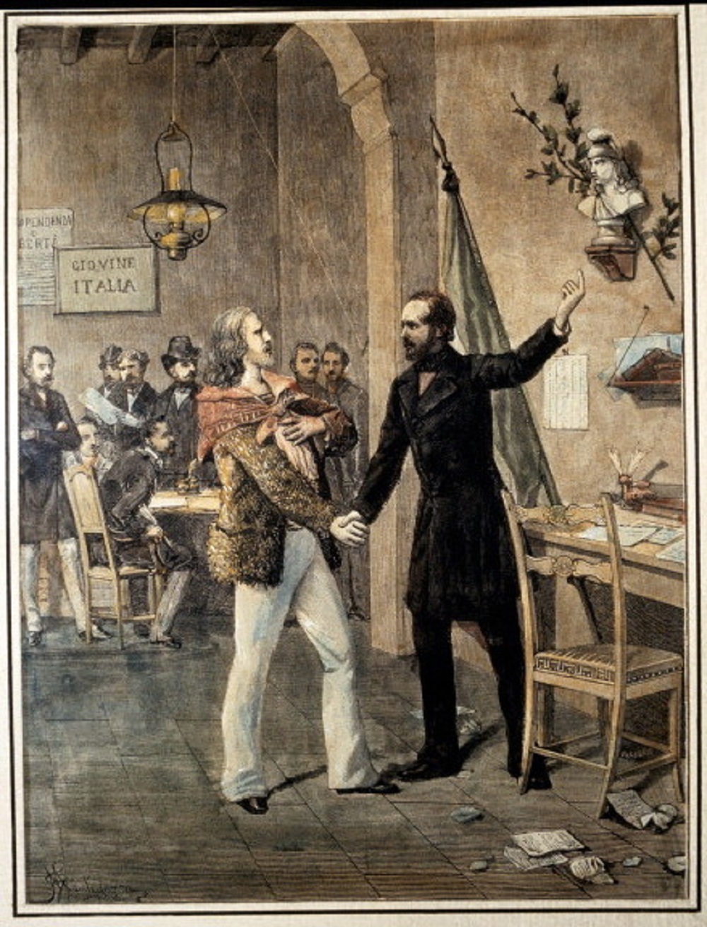 Италия. Первая встреча Гарибальди и Джузеппе Мадзини в 1833 году в Марселе