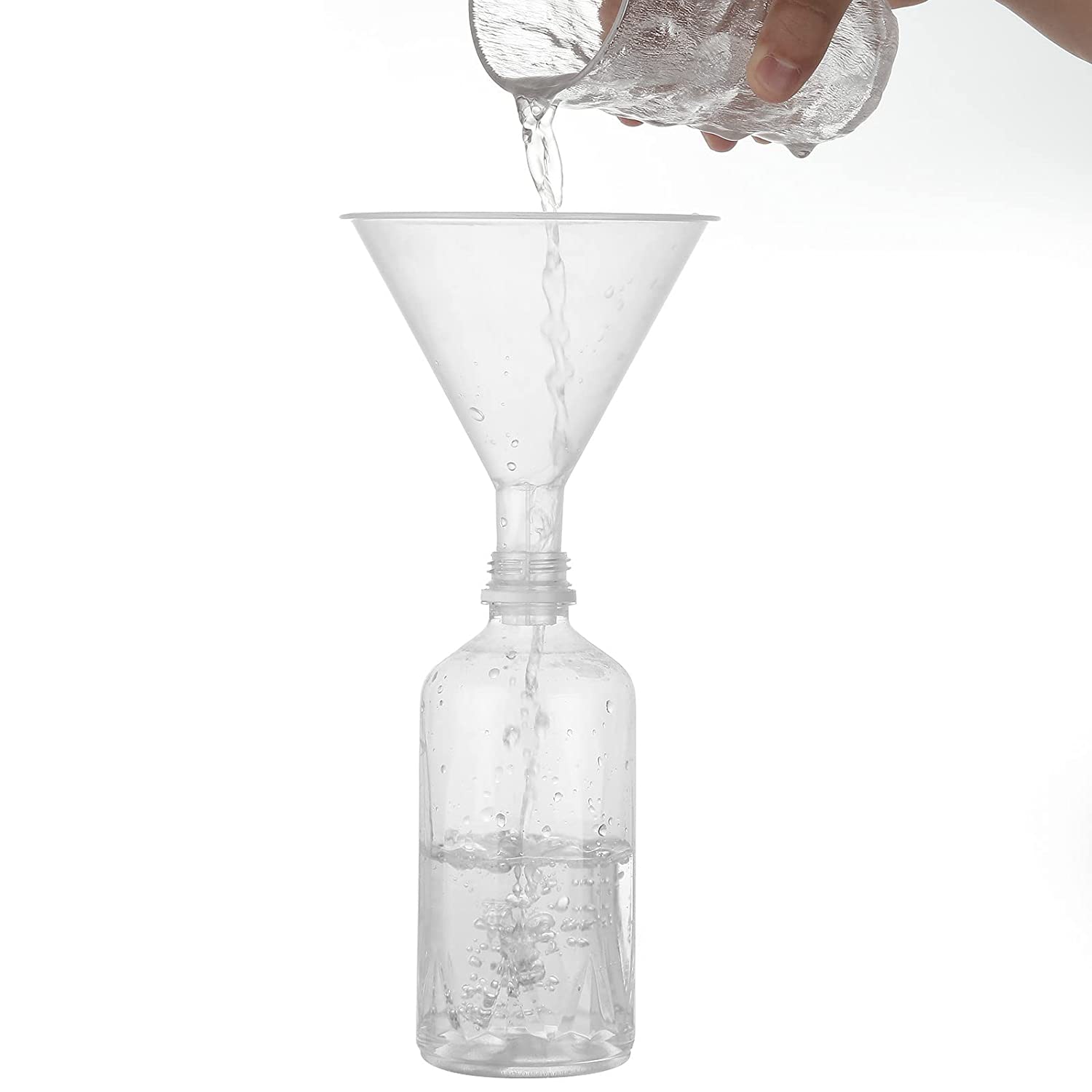 ALPENKOK Plastic Funnels for Filling Bottles - 20pcs 4.8in Kitchen Funnel for Water Bottle Funnel for Liquid Filling Bottle Clear Plastic Funnels for