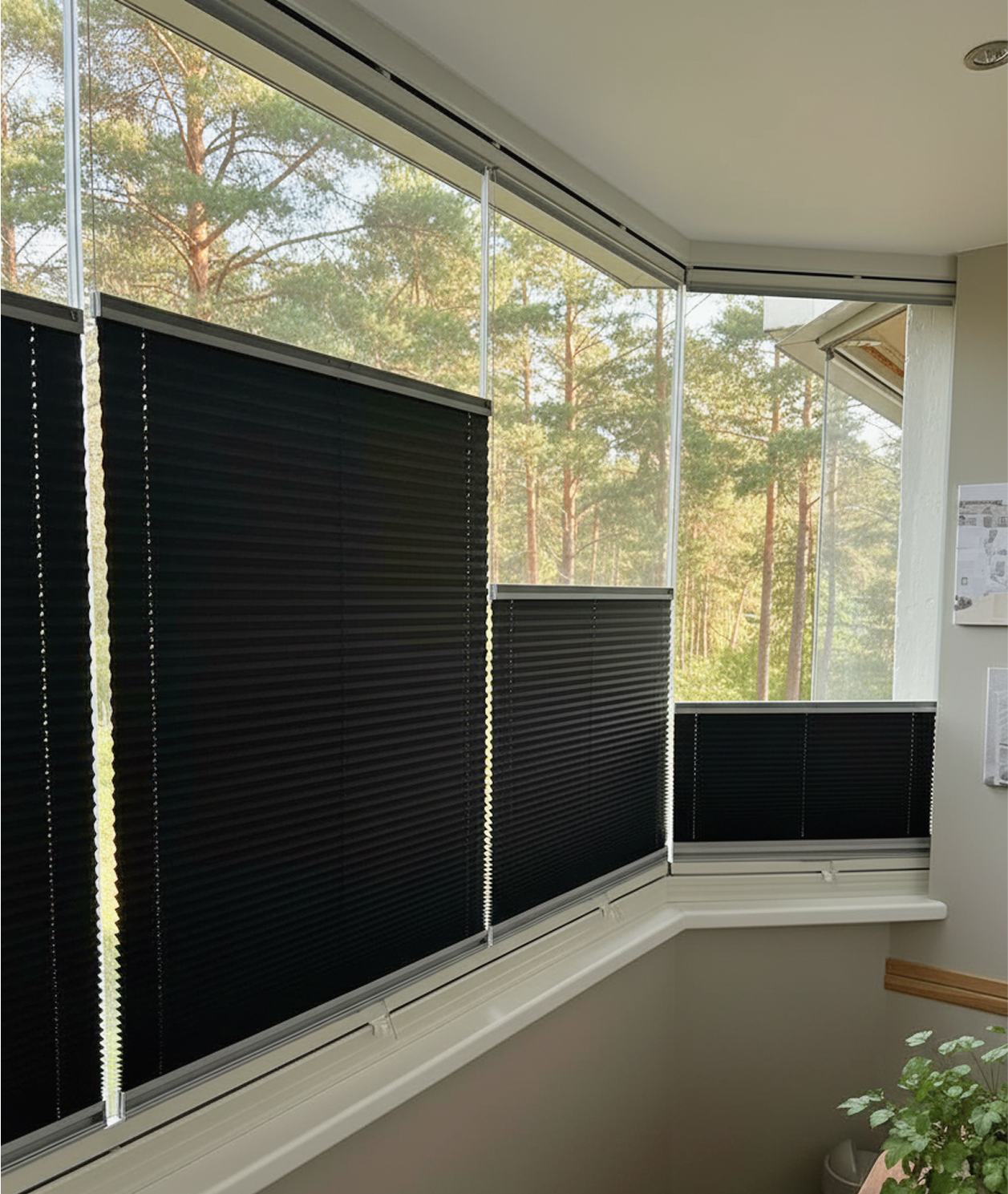 pleated blinds for frameless window