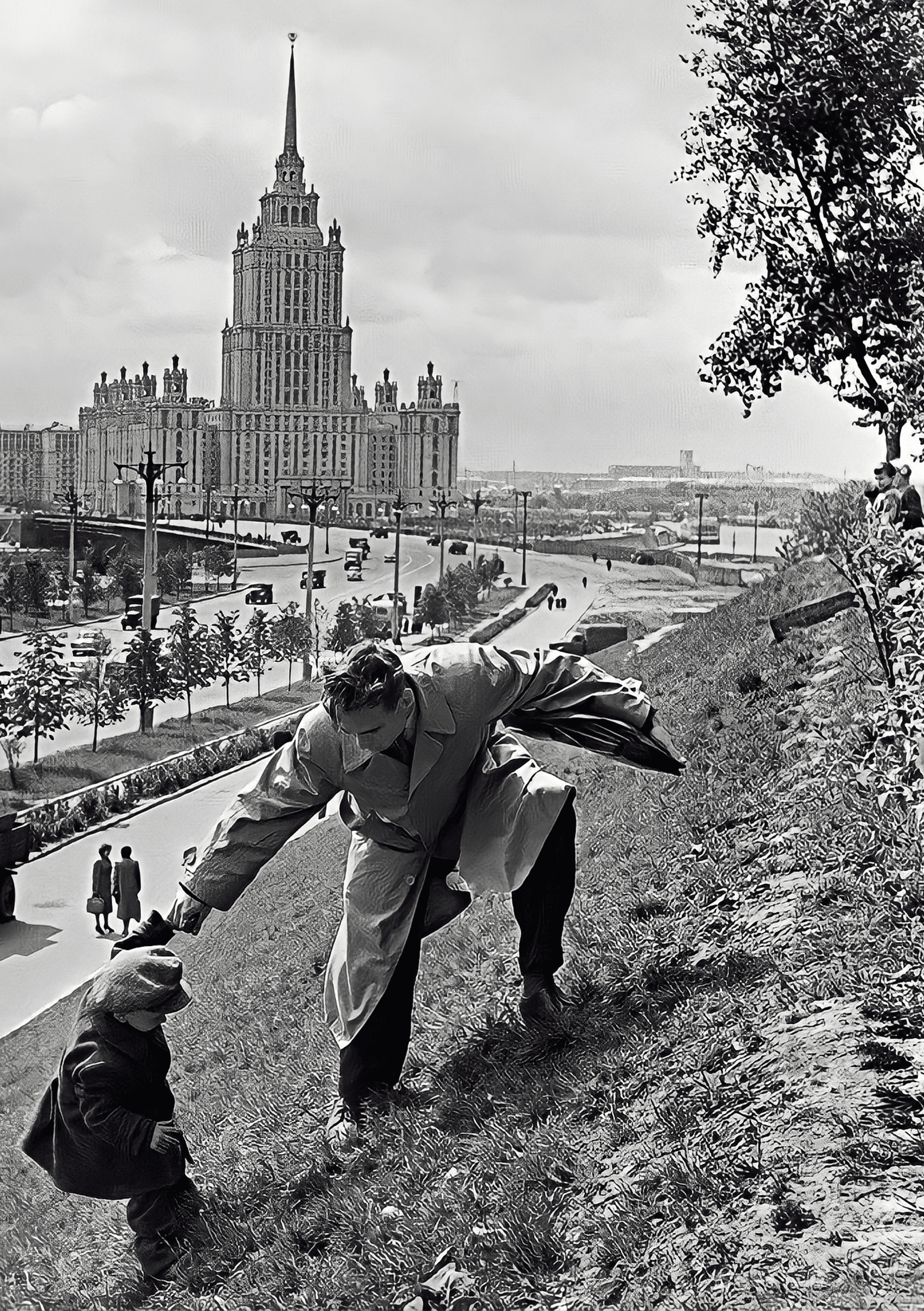 Парк победы 1945. Юрий Абрамочкин фотограф. Кутузовский проспект 60е. 1958 Гостиница Украина. Москва СССР.