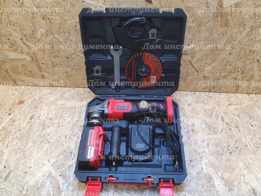 Аккумуляторна болгарка Start Pro SAG 3-21 в компактному кейсі. Ідеальний інструмент для різання та обробки матеріалів у будівництві та ремонті.