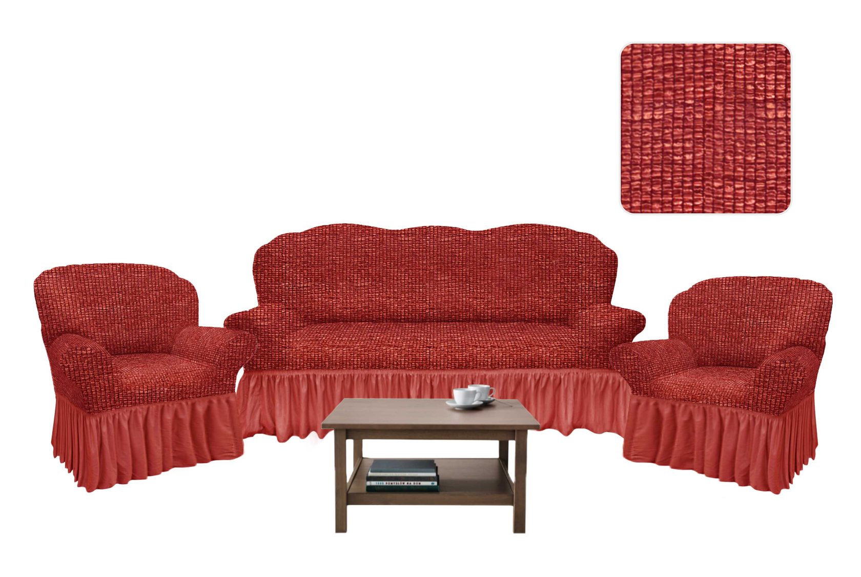 Чехлы на трехместный диван и два кресла