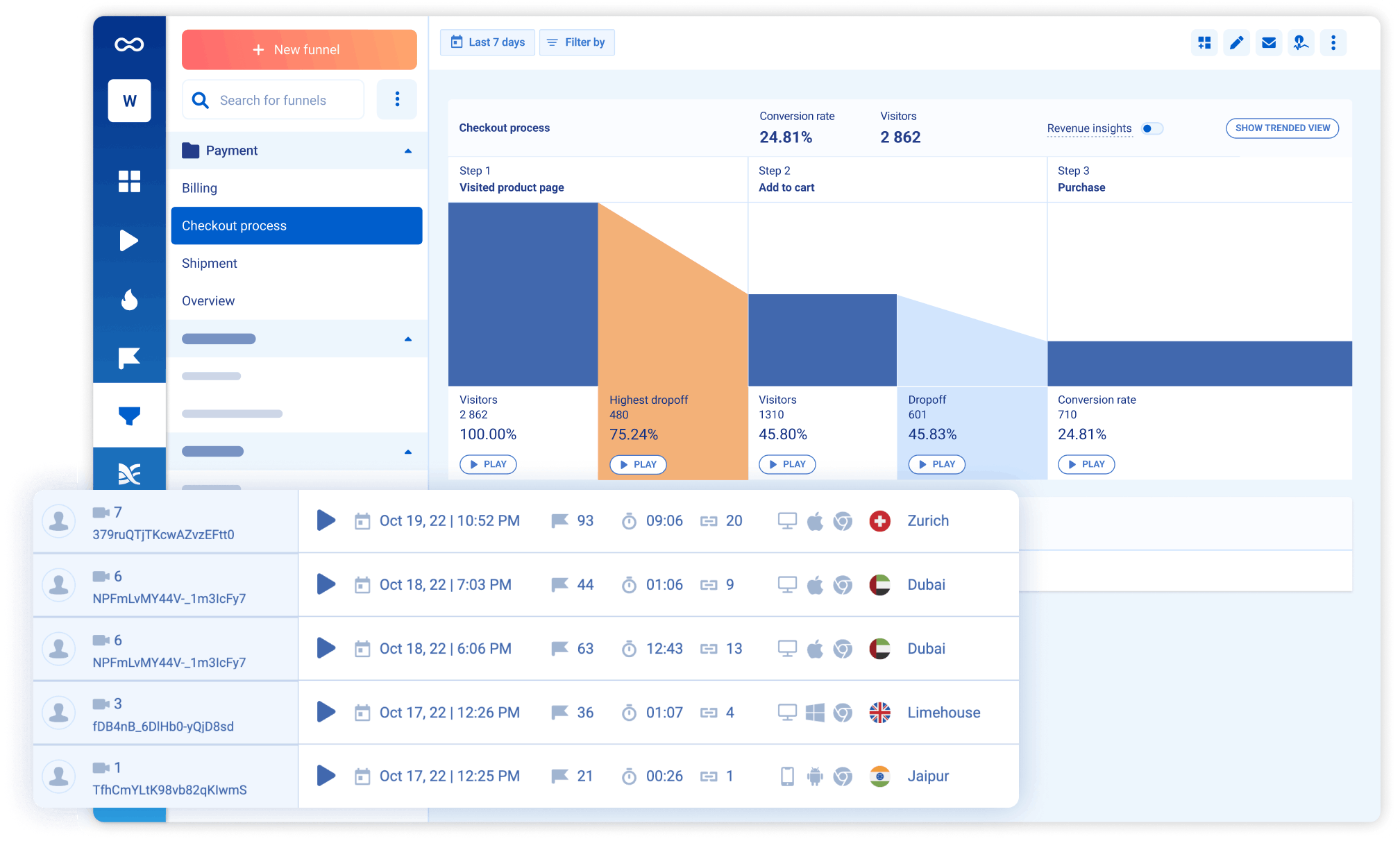 Funnels creation at Smartlook