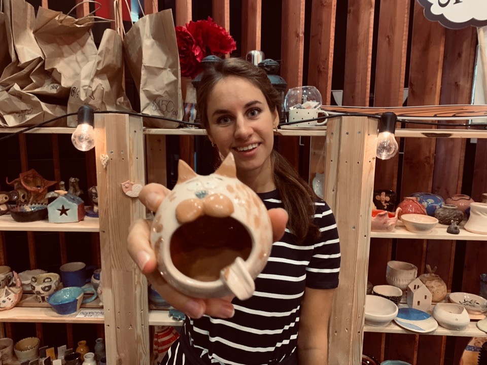 Pottery bachelorette party with friends in Austin