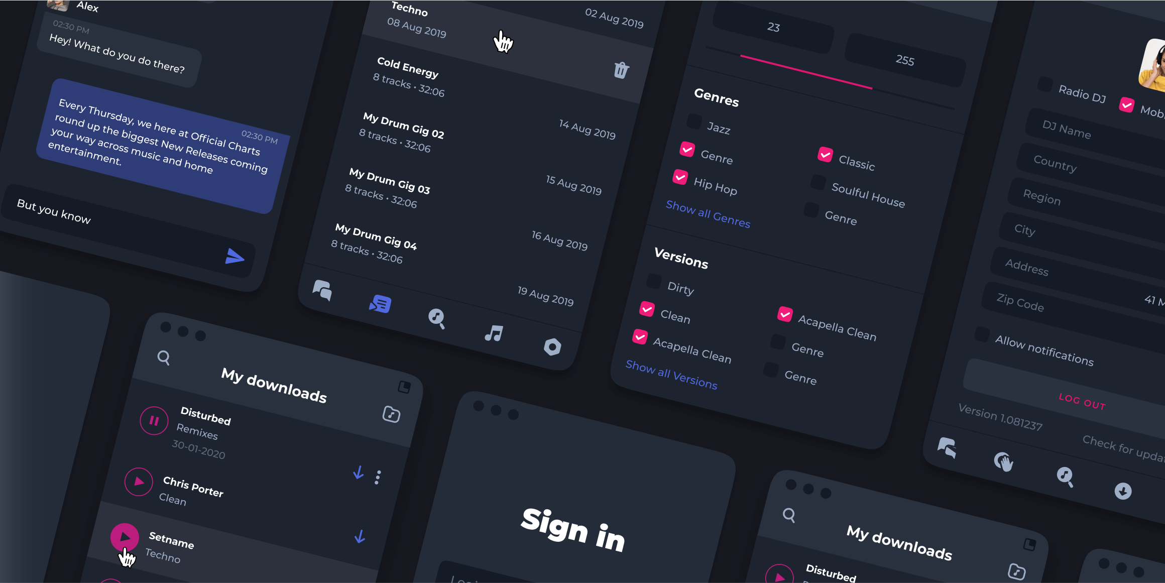 Экраны приложения Vodeo