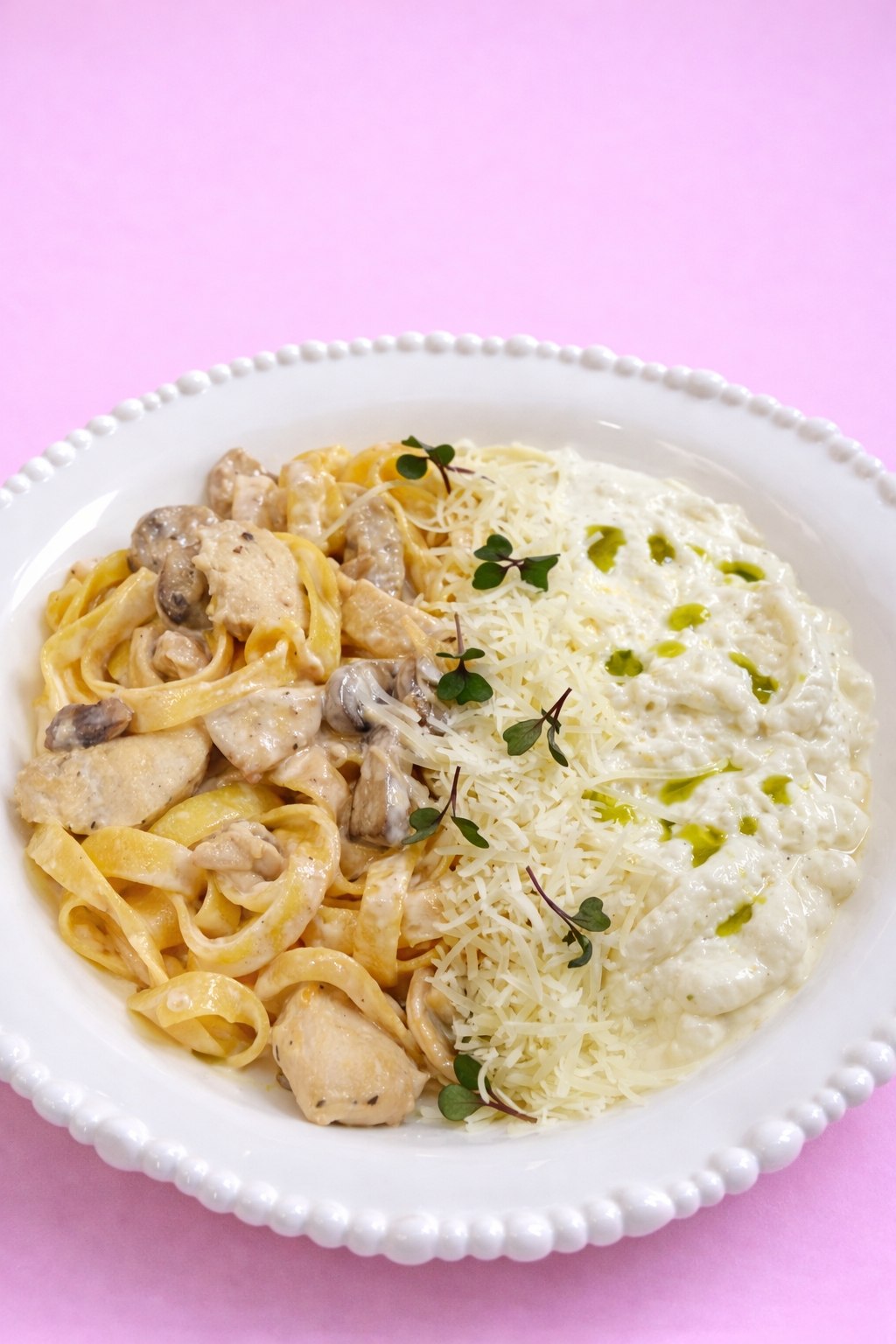 Паста курица–грибы