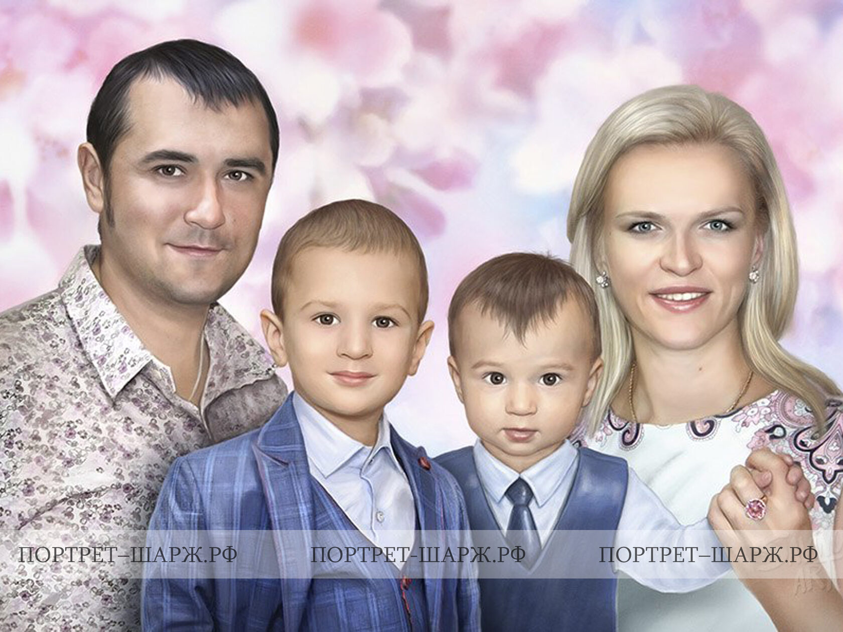 Семейный портрет из 4 человек
