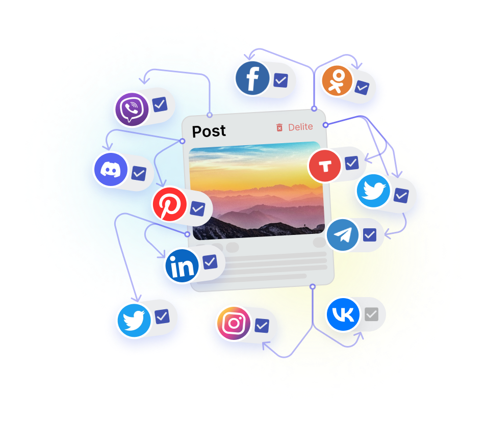 Postear Creating posts for social media and messengers using SMMplanner tools