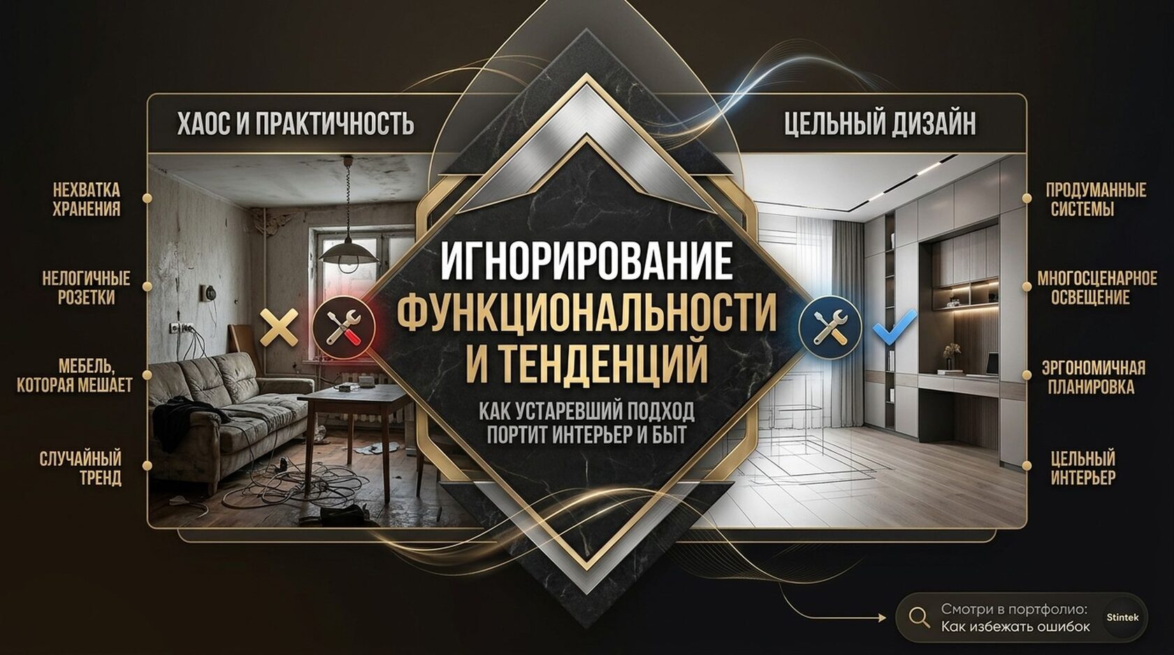 Отсутствие дизайн-проекта и грамотной планировки