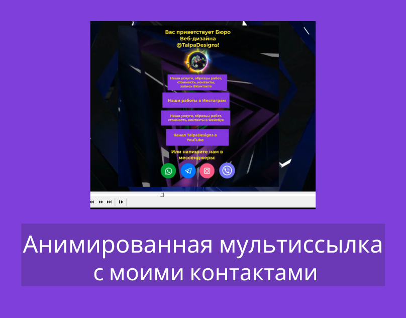 Анимированная мультиссылка. Контакты