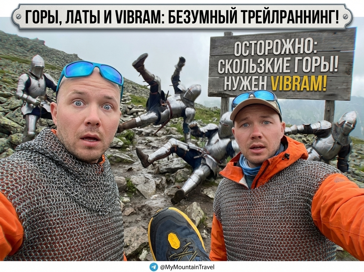 Трейловые кроссовки Vibram на скалистом горном рельефе