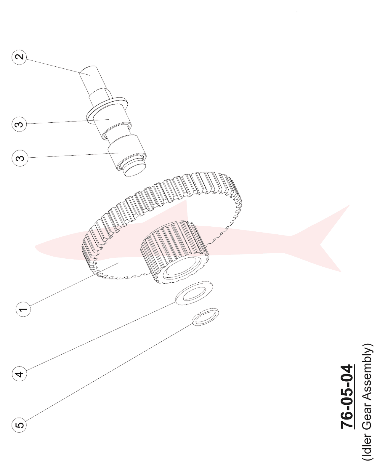 Morgana AutoCreaser Pro 33A 76-05-04 Idler Gear Assembly — схема деталей