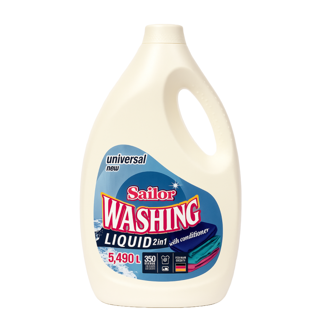 Sailor 5,490L Universal 2w1 — польский гель для стирки с кондиционером, опт Европа Россия Беларусь Казахстан, альтернатива Ariel Persil Lenor