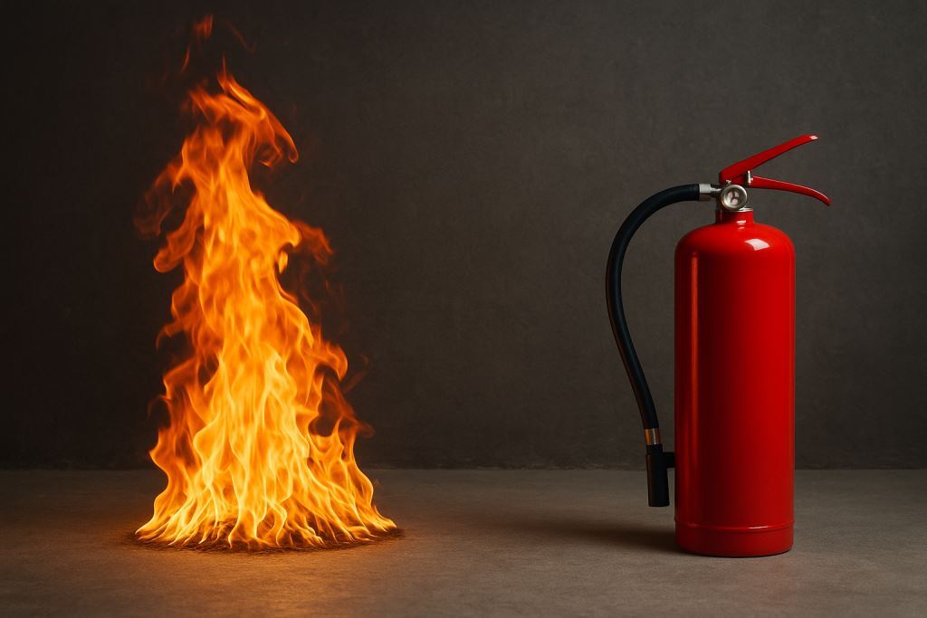 Расстояние от очага пожара до огнетушителя