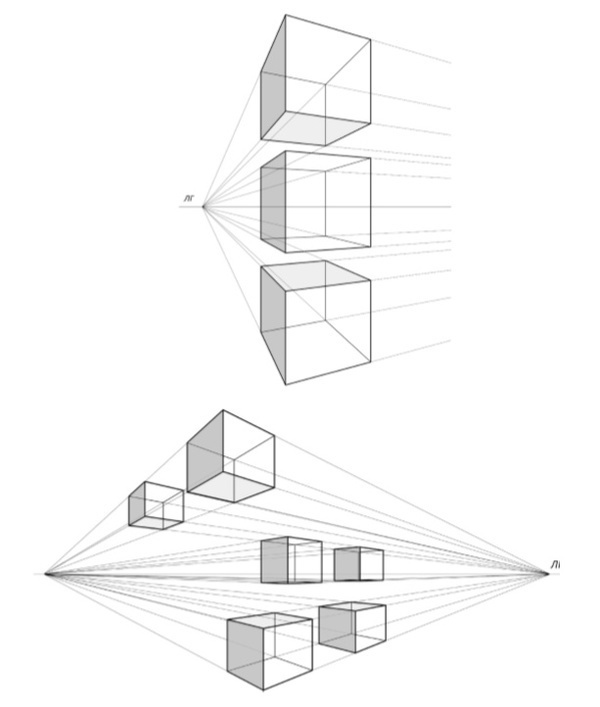 Как правильно рисовать куб в перспективе