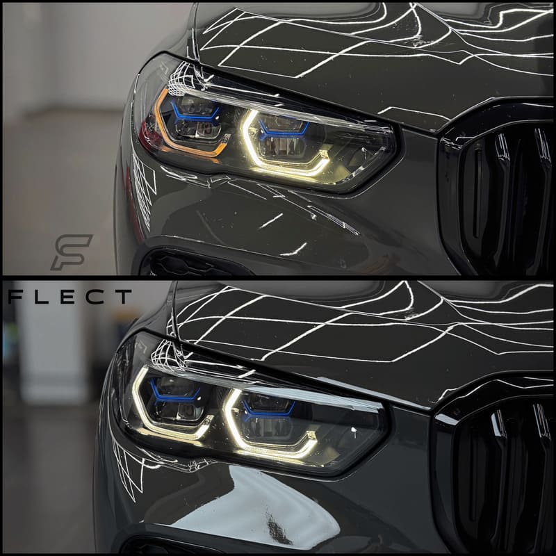Пожелтевший ДХО BMW G-серии — видно изменение оттенка одного элемента