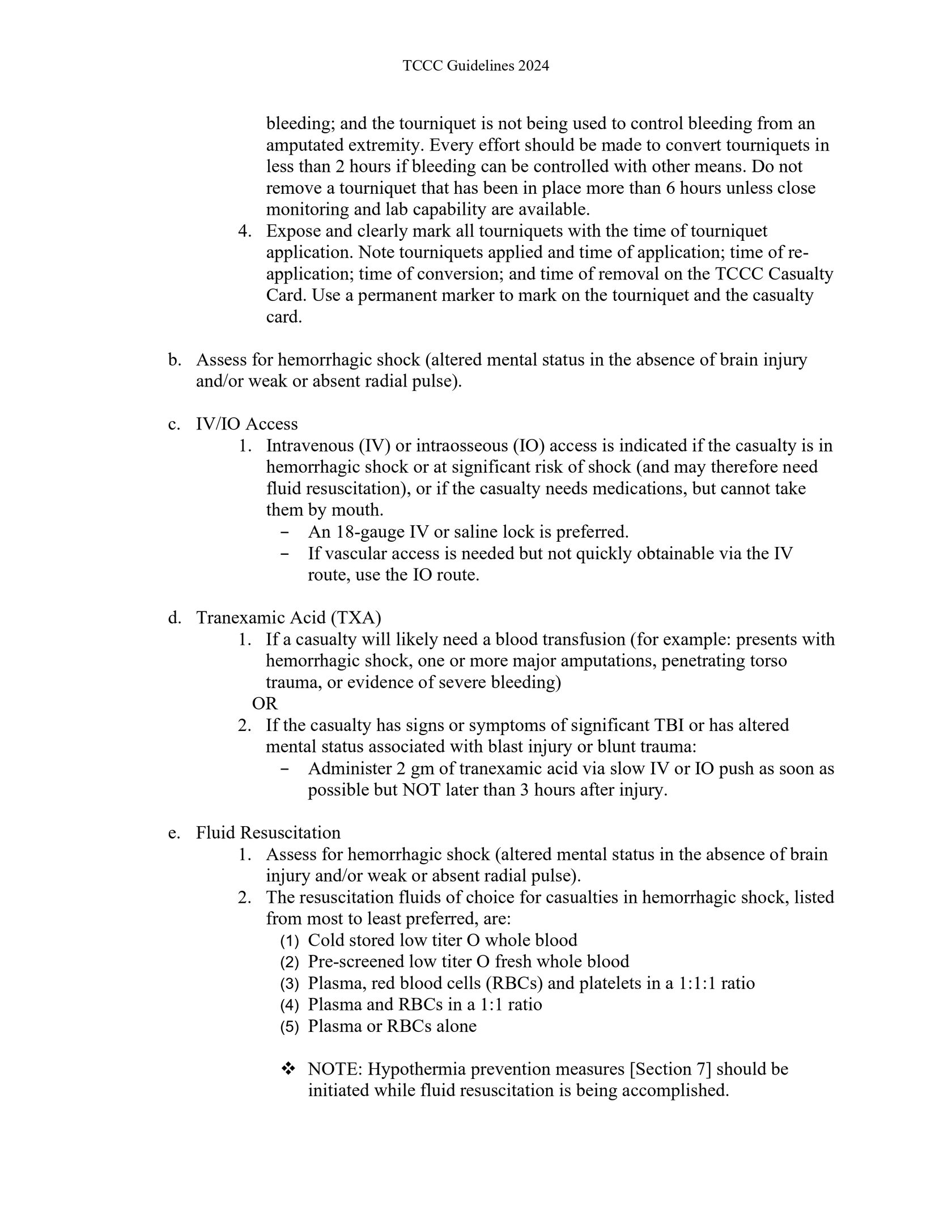 Протокол Tactical Combat Casualty Care (TCCC) Guidelines от 25 января 2024 г. полный текст на английском языке