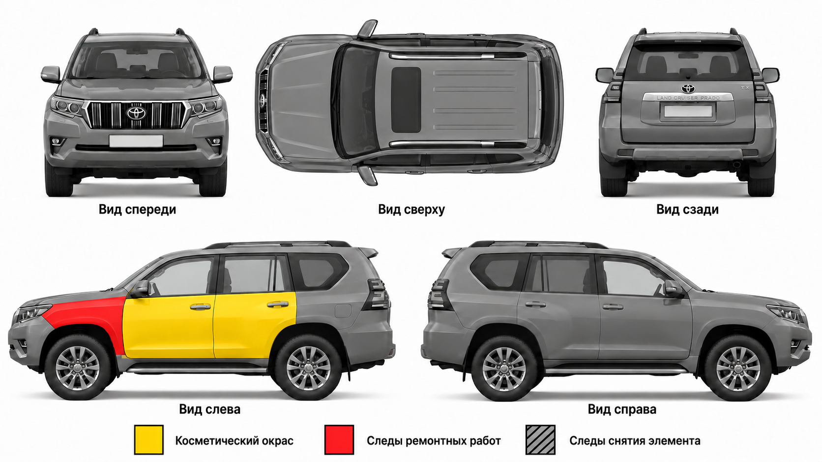 Карта ЛКП Toyota Land Cruiser Prado