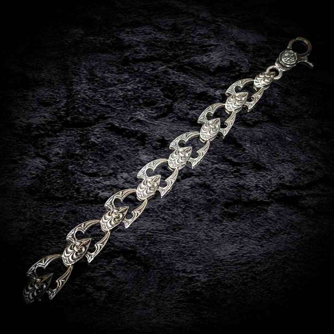 мужской брутальный браслет, массивный серебряный браслет, мужской браслет.