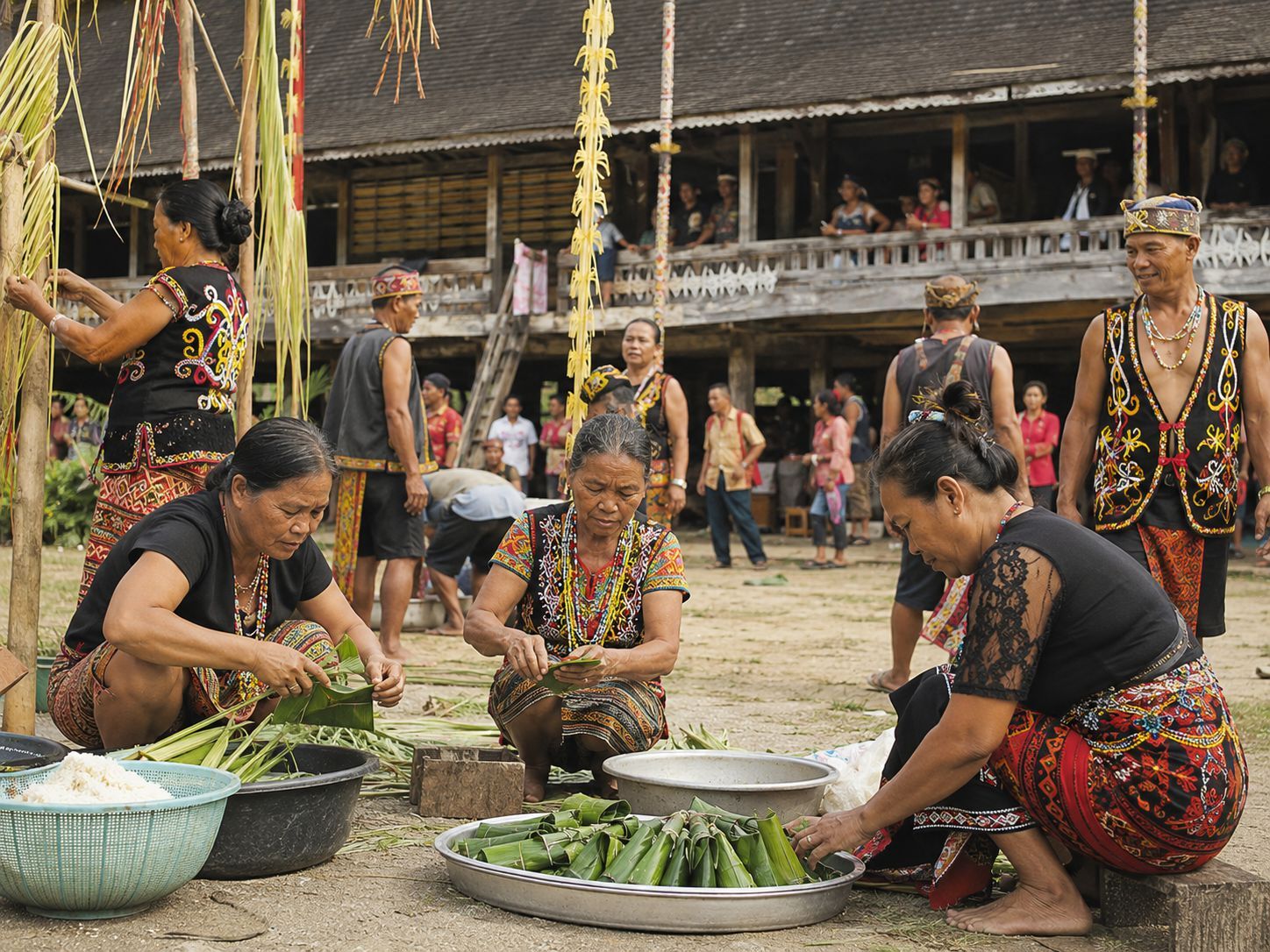 Kehidupan adat Dayak yang dihormati di Kalimantan