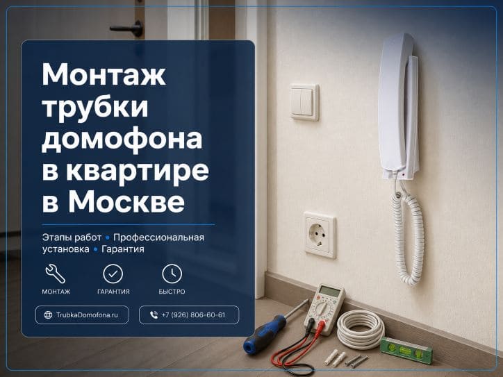 Монтаж трубки домофона в квартире в Москве: этапы работ и гарантия качества