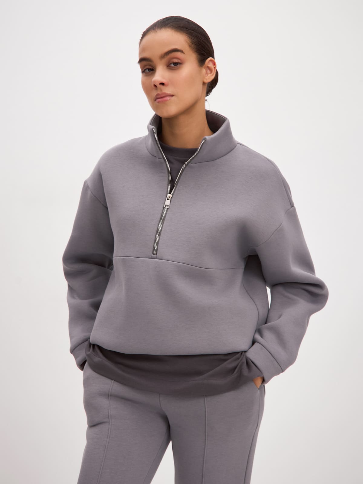 Купить теплый костюм из футера для зимы с начесом katya blanc