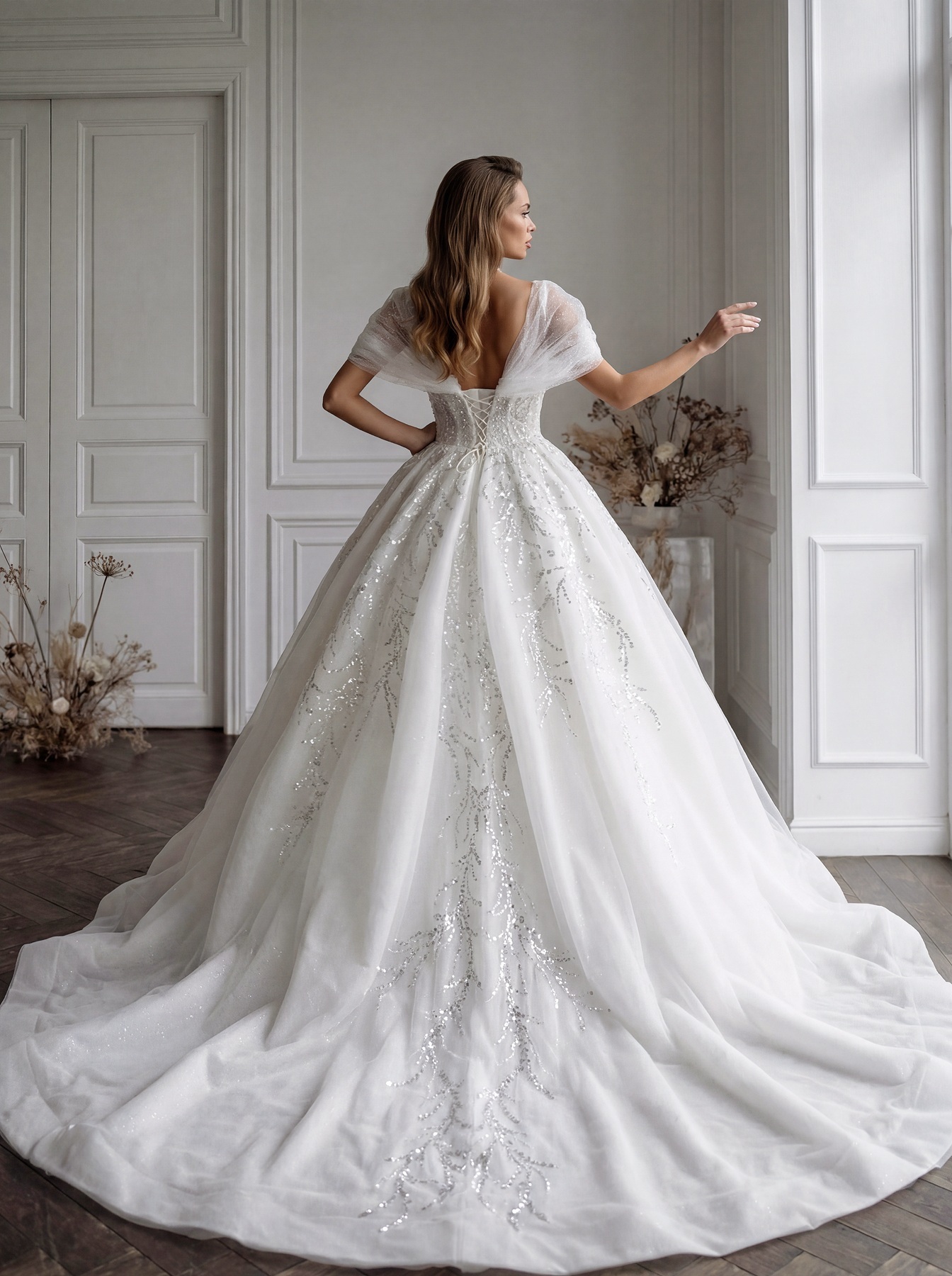 свадебное платье королевское со шлейфом Батайск