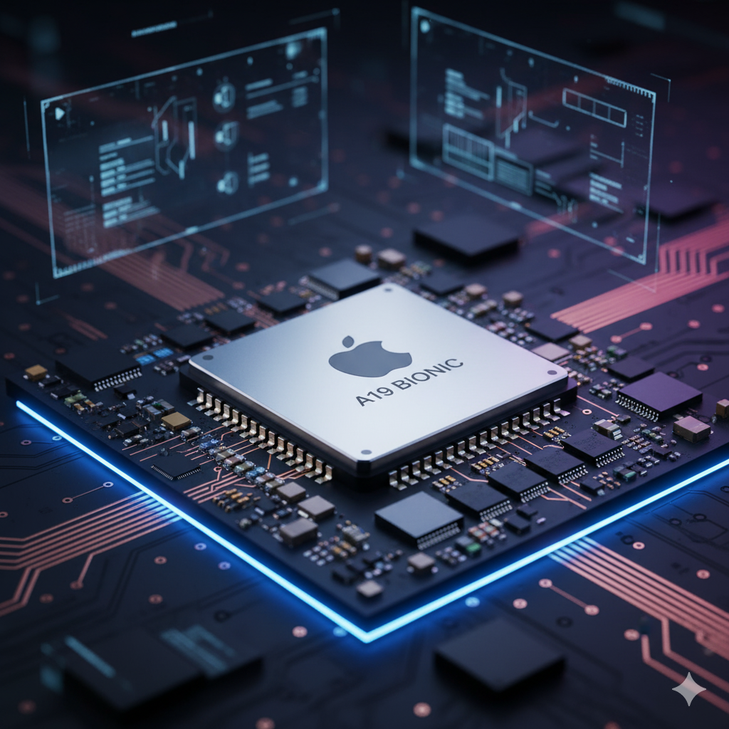Процессор A19 Bionic на плате iPhone 17