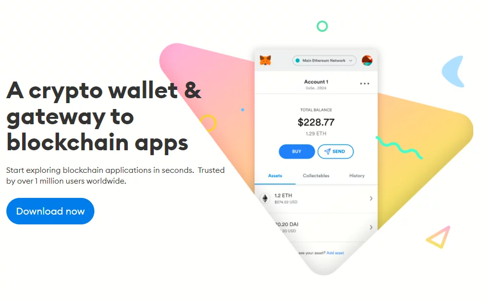 Sitio web de la billetera de criptomonedas MetaMask
