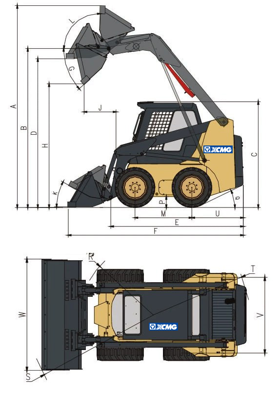 Схема-чертеж Мини погрузчика XCMG SR740RU