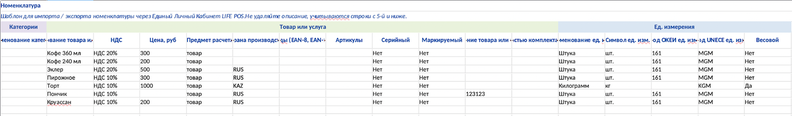 Шаблон файла каталога