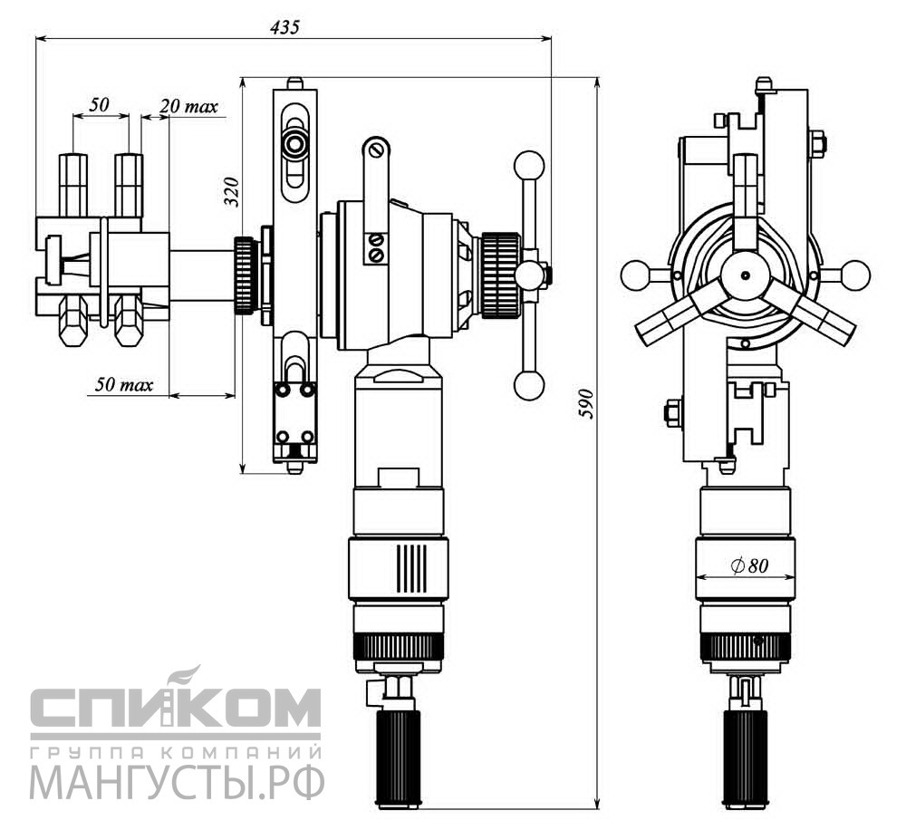 Пневматическая машина МАНГУСТ-200МЗ для обработки труб