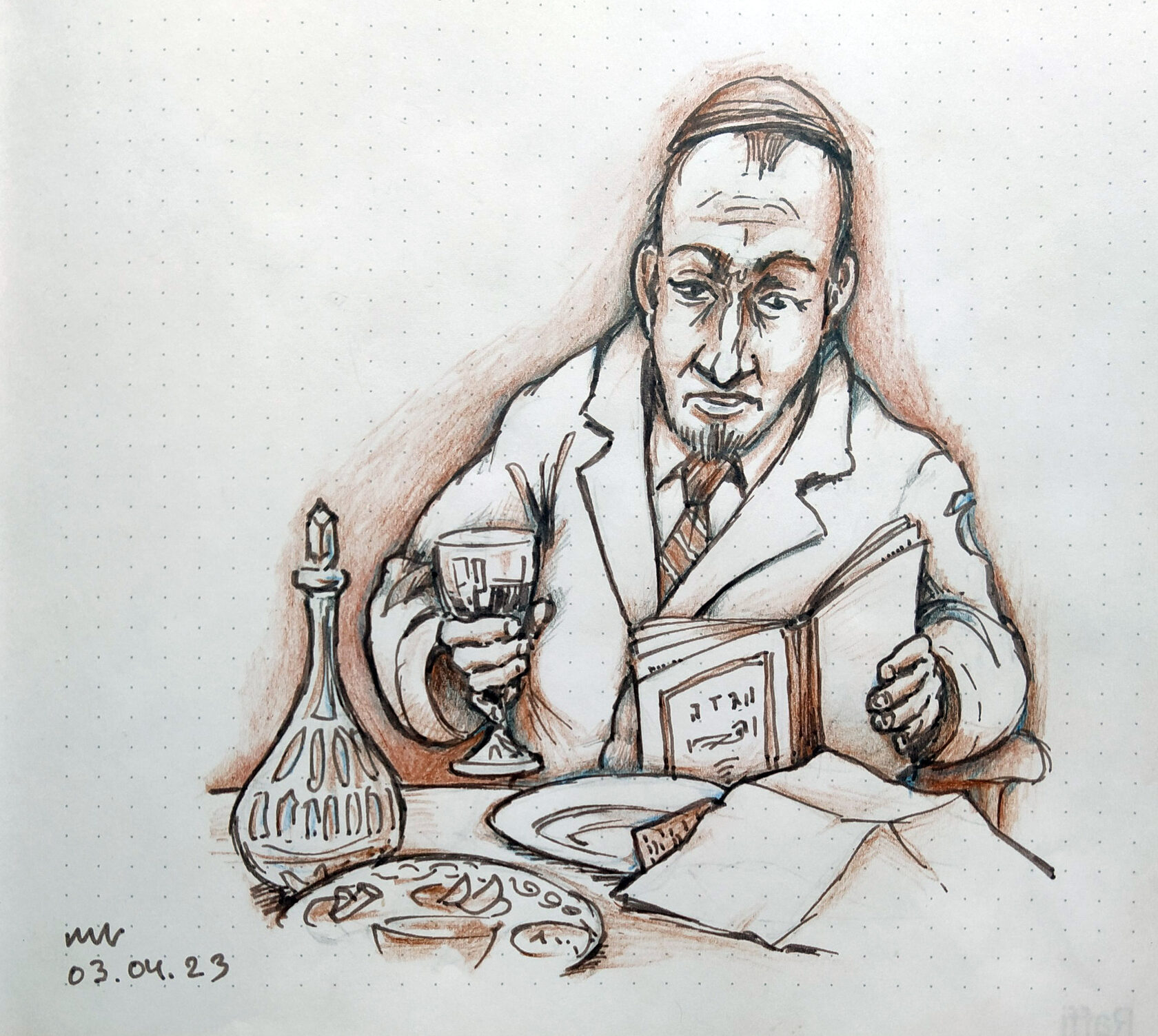 Кидуш - смысл, традиции и каббалистический свет Шаббата (иллюстрация художника Йосифа Лихтарева).