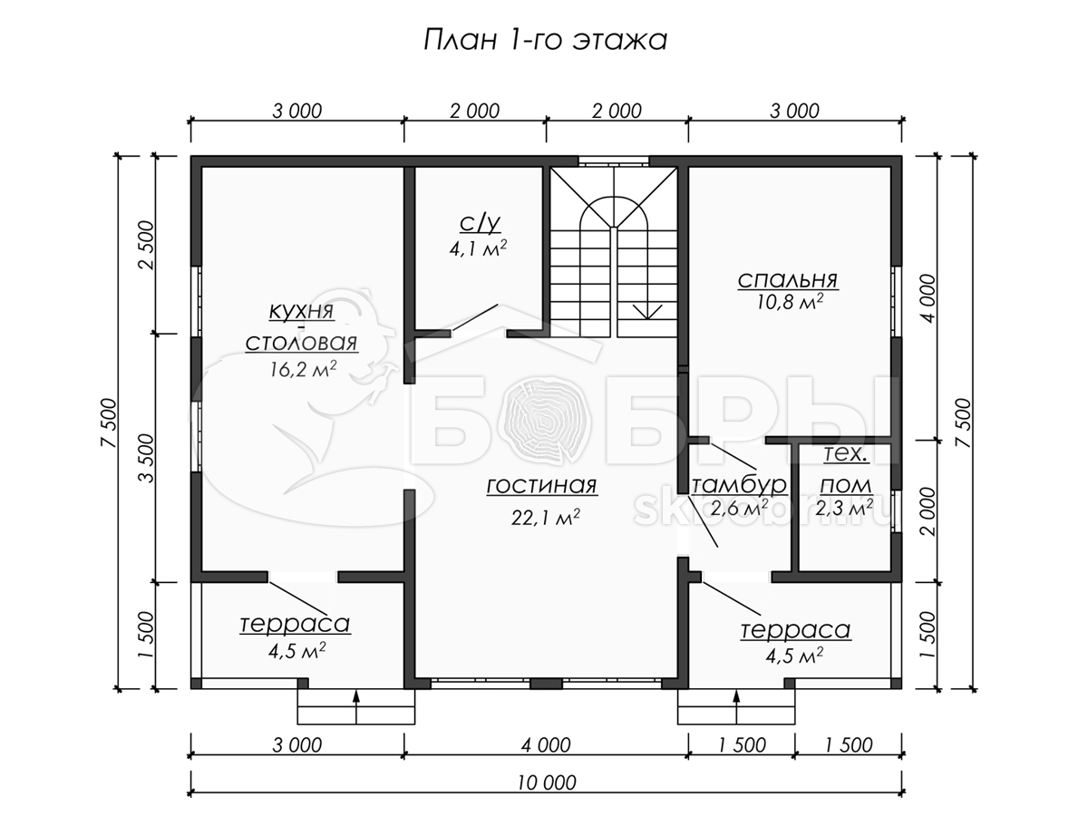 План брусового дома 6х4