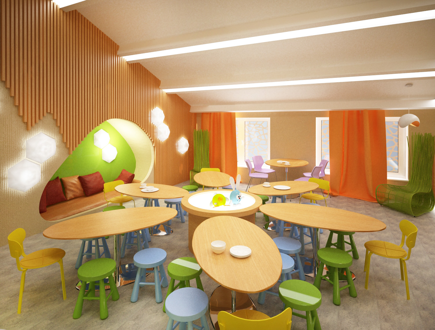 Интерьер дизайн детского кафе