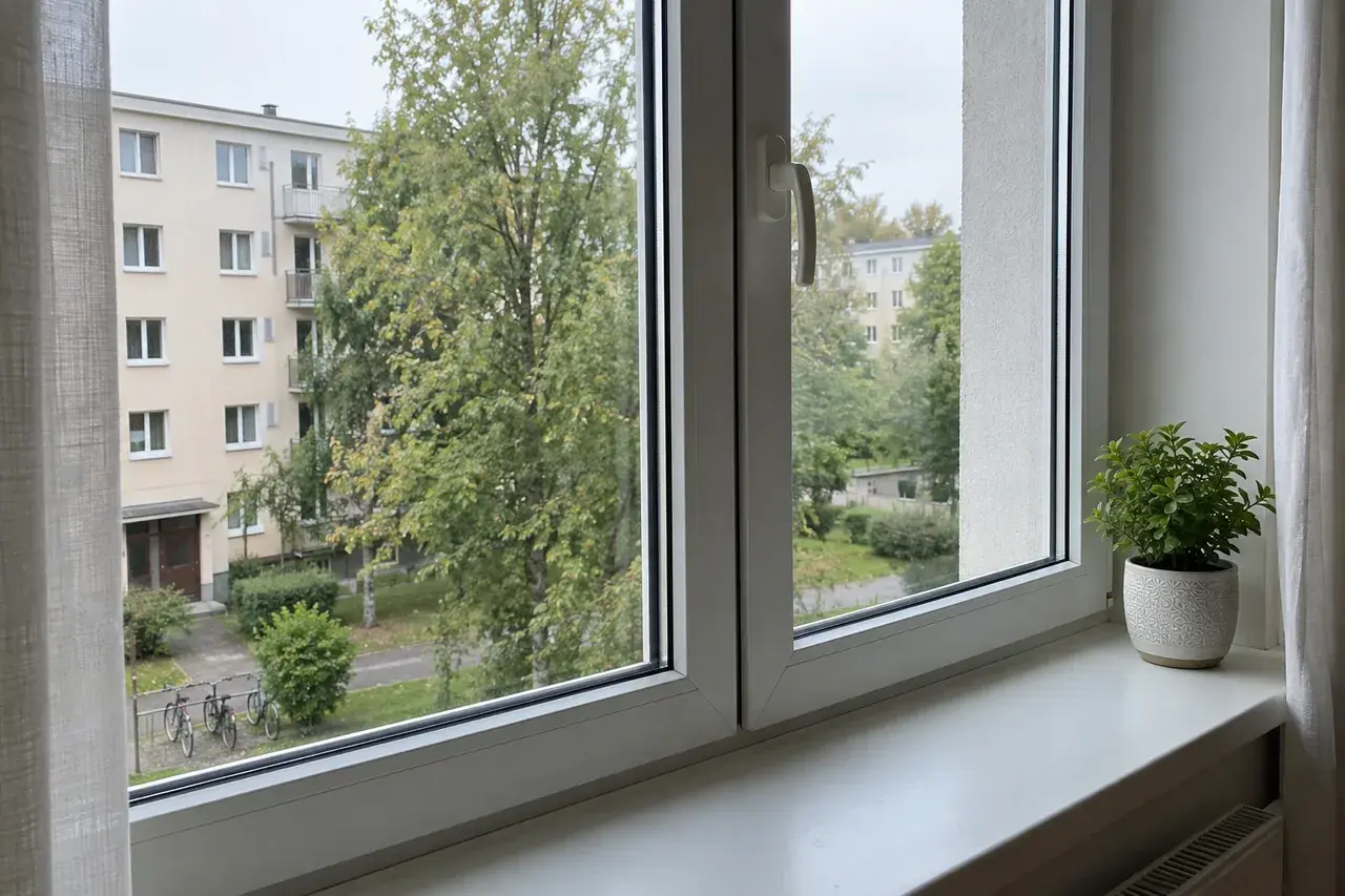 Чистый подоконник перед фотографированием квартиры