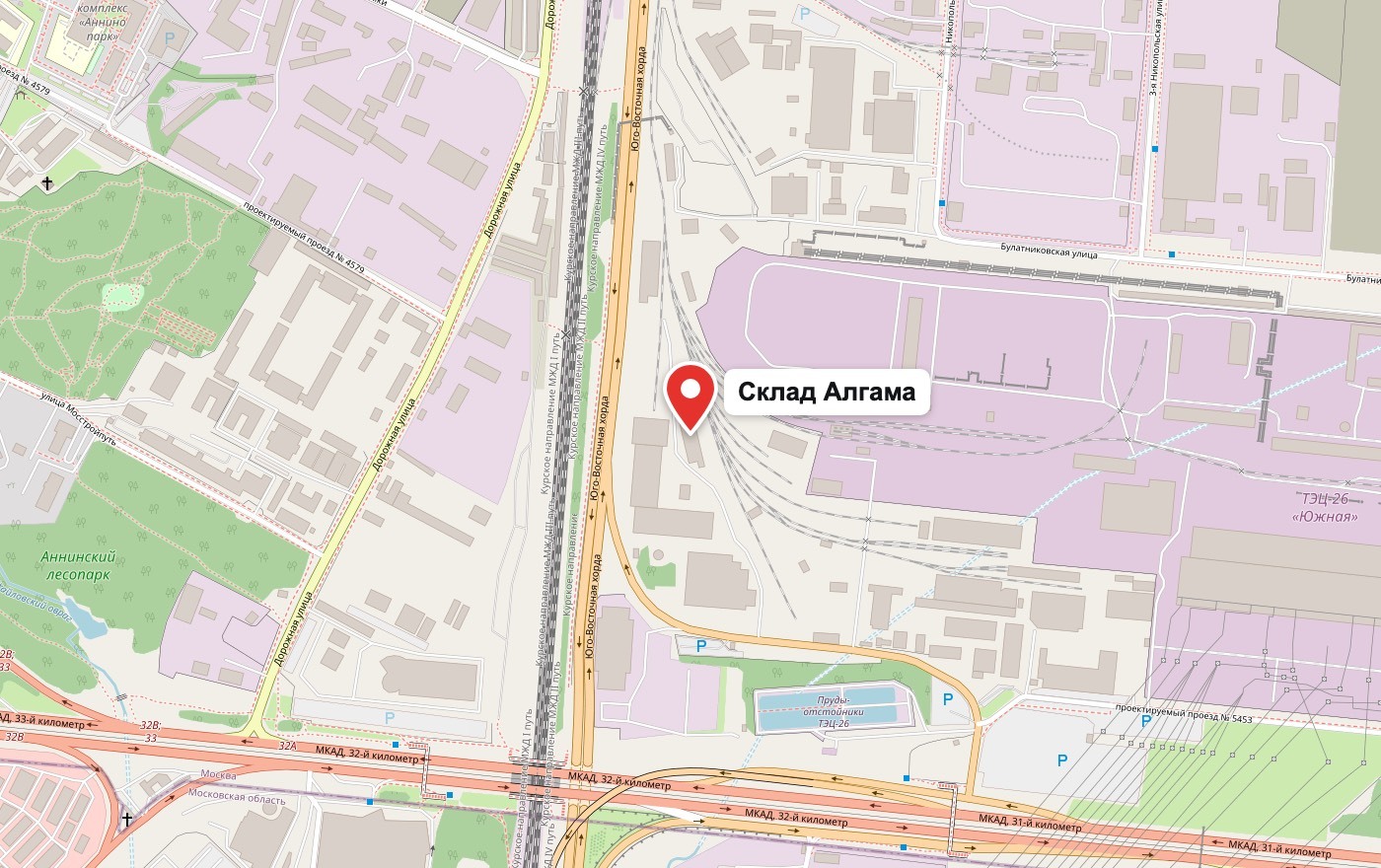 Склад Алгама на карте: Москва, Востряковский проезд, 10к1