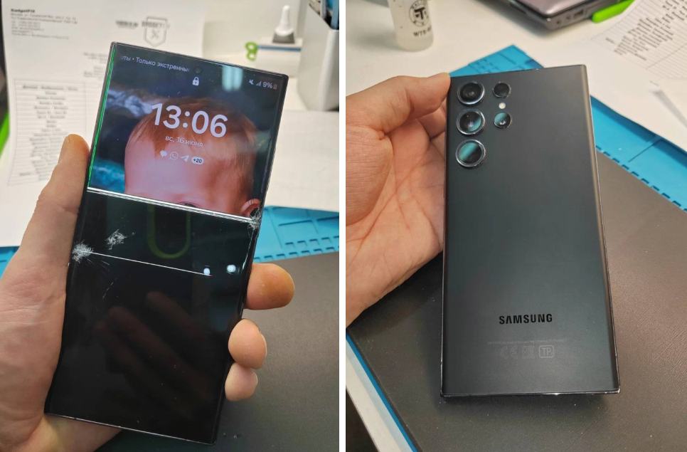 Замена дисплея на Samsung S23 ultra