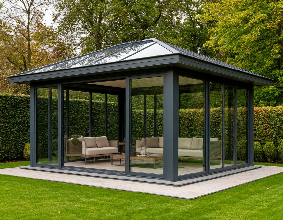 Остекление беседки от компании Студия Дизайна Стекла